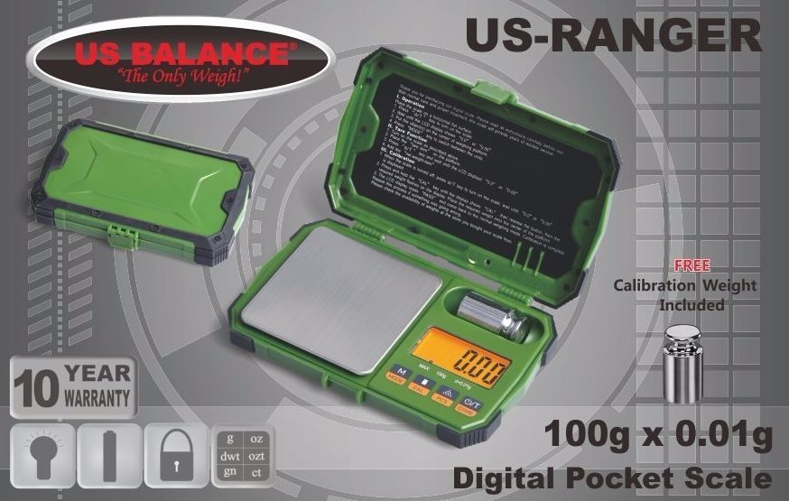 US-Ranger Digital Pocket Scale, 100g x 0.01g Jewelry Gram Gold Herb Karat Weight