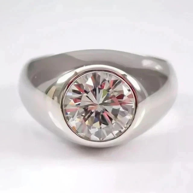 2.00ct Round Cut Lab Created Diamond Men’s Pinky Ring 14K White Gold Plated