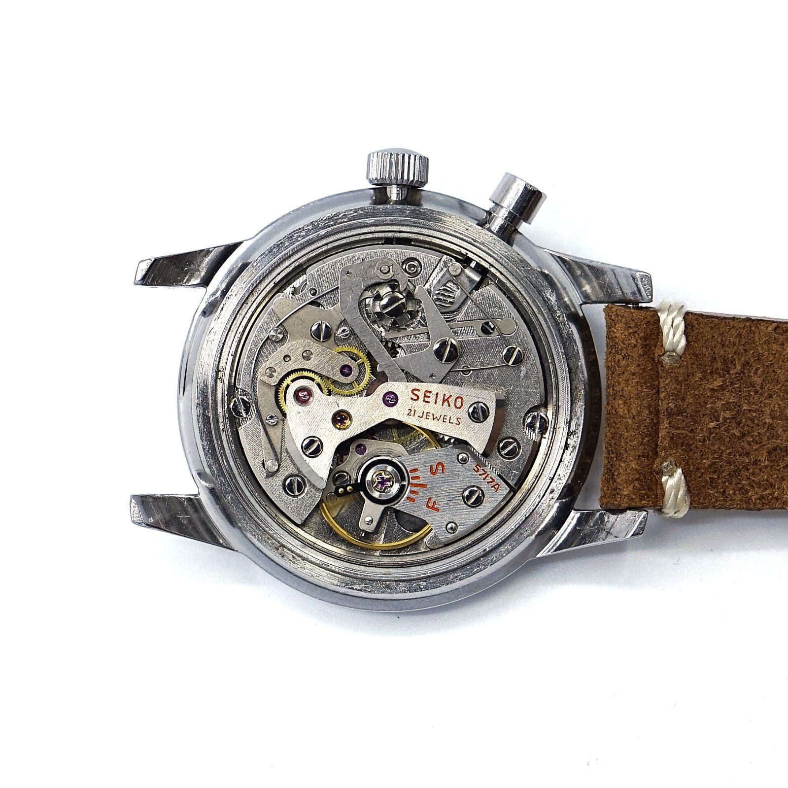 1964 Seiko One Push Chronograph 5717-8990 Overhauled 1 Year Warranty
