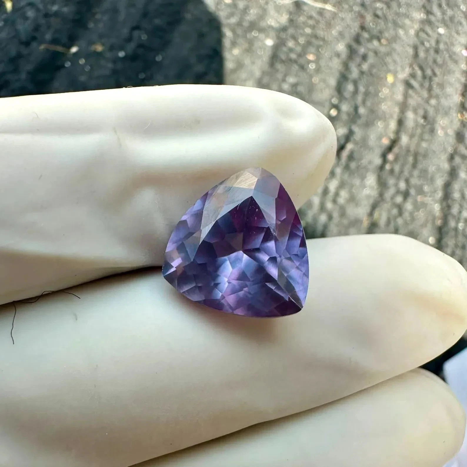 Certified Natural Color Changing Alexandrite 10.50 Ct Trillion Cut Loose Gems T2