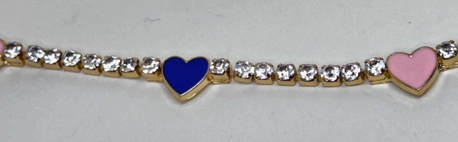Heart shapes Necklace Pink Blue White