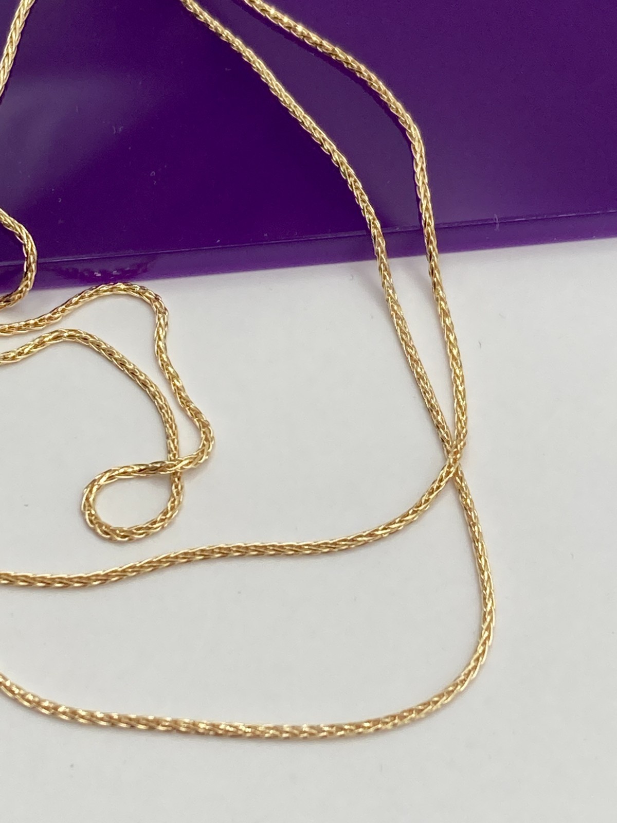 solid 10k gold wheat chain 1.25mm necklace