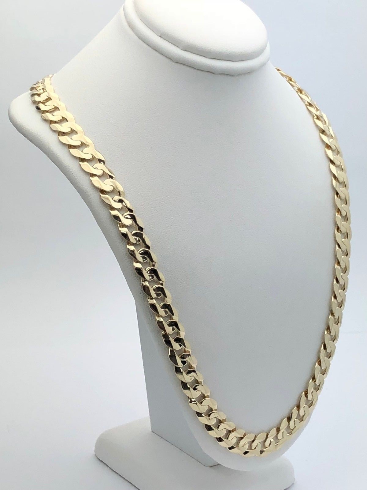14k Yellow Gold Solid Curb Cuban Link Chain Necklace 26″ 9mm 55.1 grams