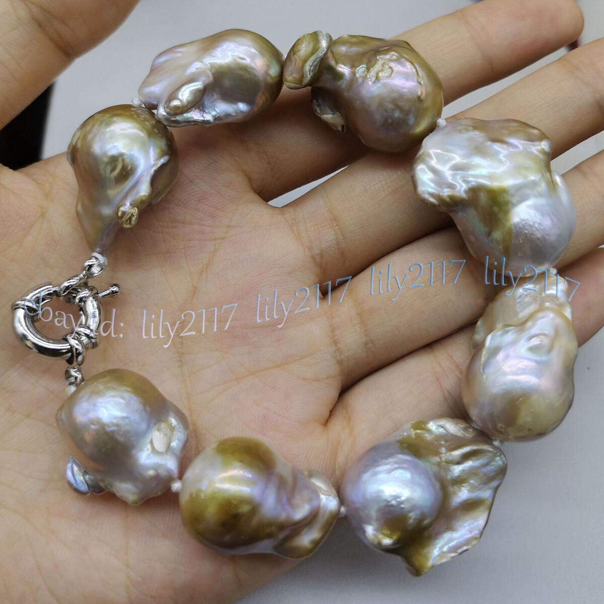 Huge 15-24mm Genuine Natural Multicolor South Sea Baroque Pearl Bracelet 8 inch