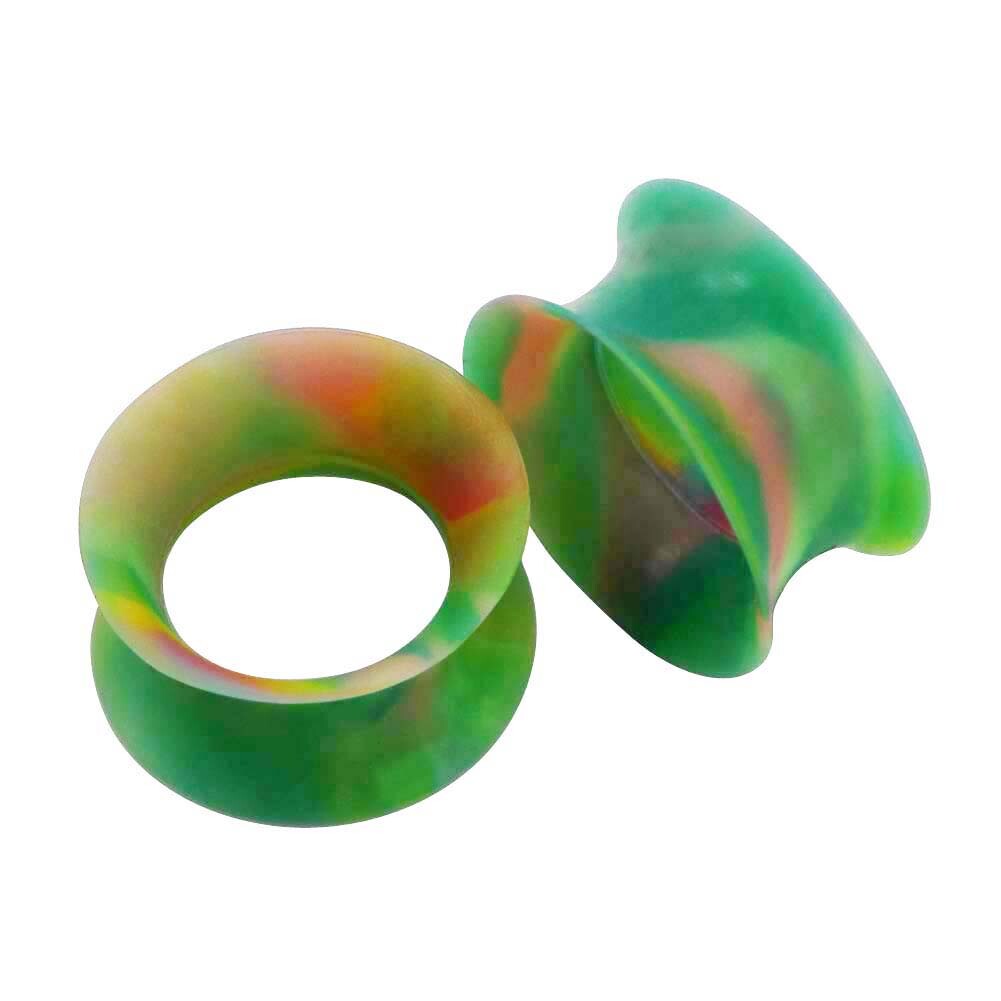 1Pair Silicone Soft Ear Tunnels Plugs Gauges Earskin Earlets Expander 2g-3/4″