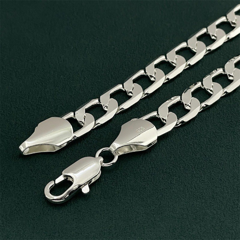 925 Silver Plated Water Wave Chain Necklace 3mm 4mm Jewelry Men Women 16-22″ US