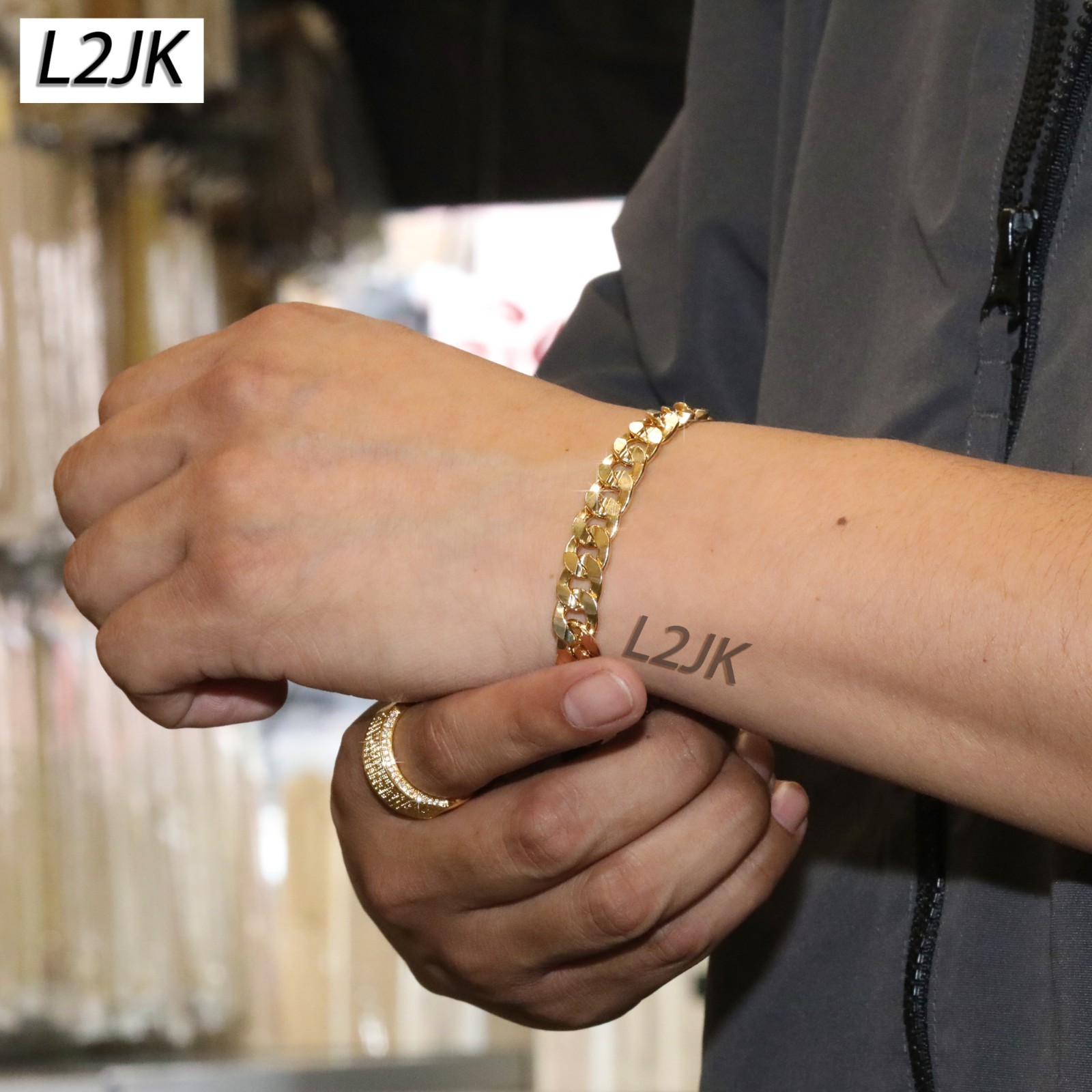 Concave Cuban Link Chain 10mm Bracelet 8.5″ | 14K Gold Plated HipHop Men Fashion