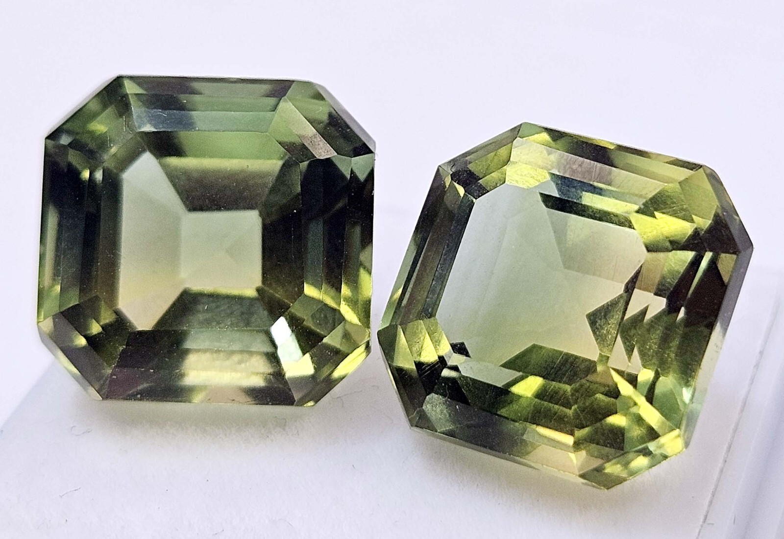 Asscher Cut Pair Bi-Colour Tourmaline 8 Ct Loose Gemstone For Earring Making