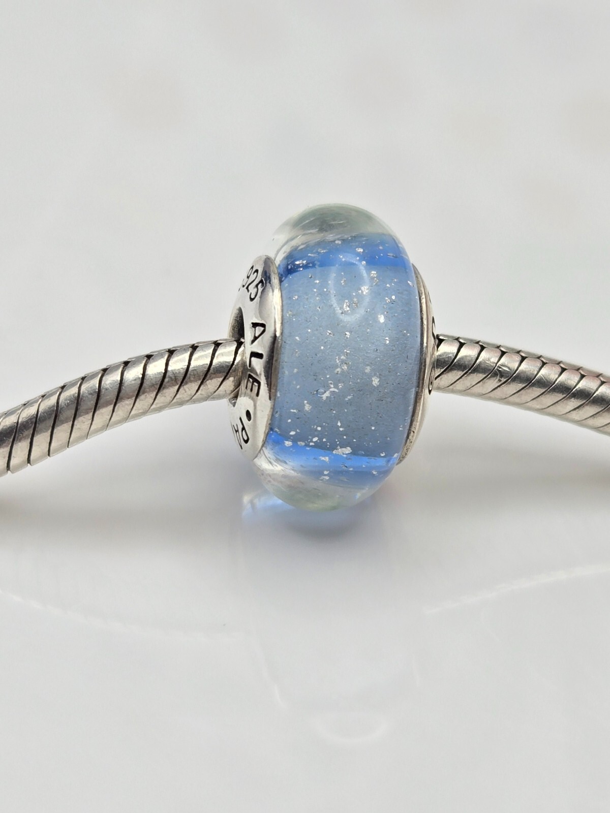 Authentic Pandora Disney Murano Cinderella’s Signature Blue glass Charm