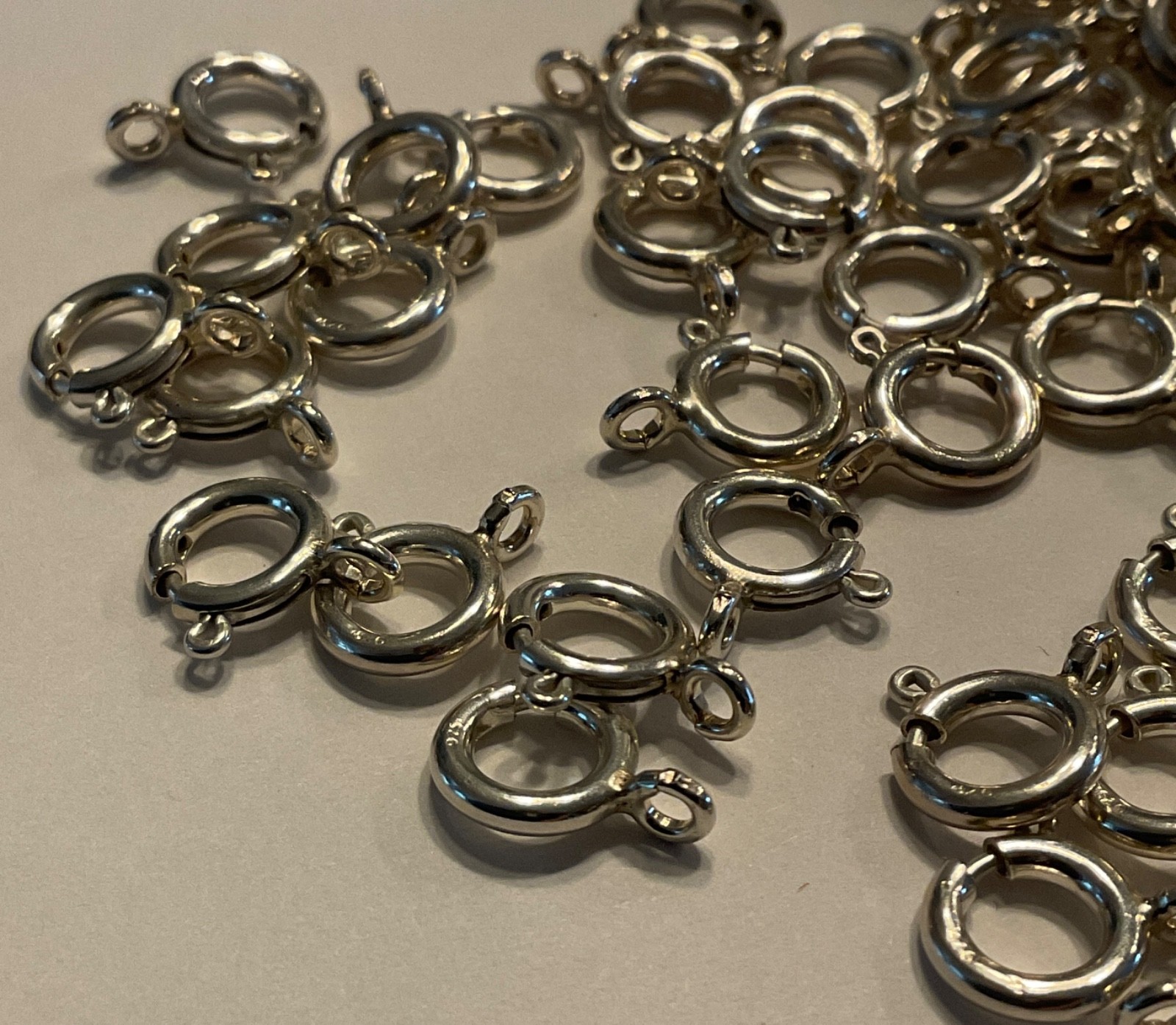 Sterling Silver 7.8mm Spring Rings Open Loop Lot of 10 New Old Stock
