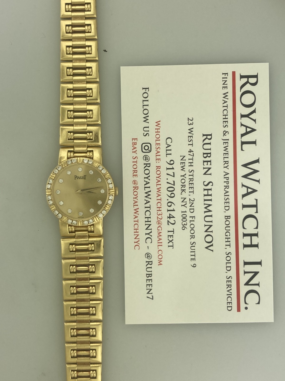 Piaget 23mm Dancer 80564 18k Solid Yellow Gold Diamond Dial Bezel Quartz Polo