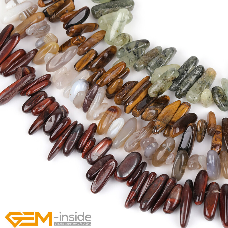 Natural Freeform Gemstone Sticks Spike Chips Beads For Jewellery Making 15″ AU