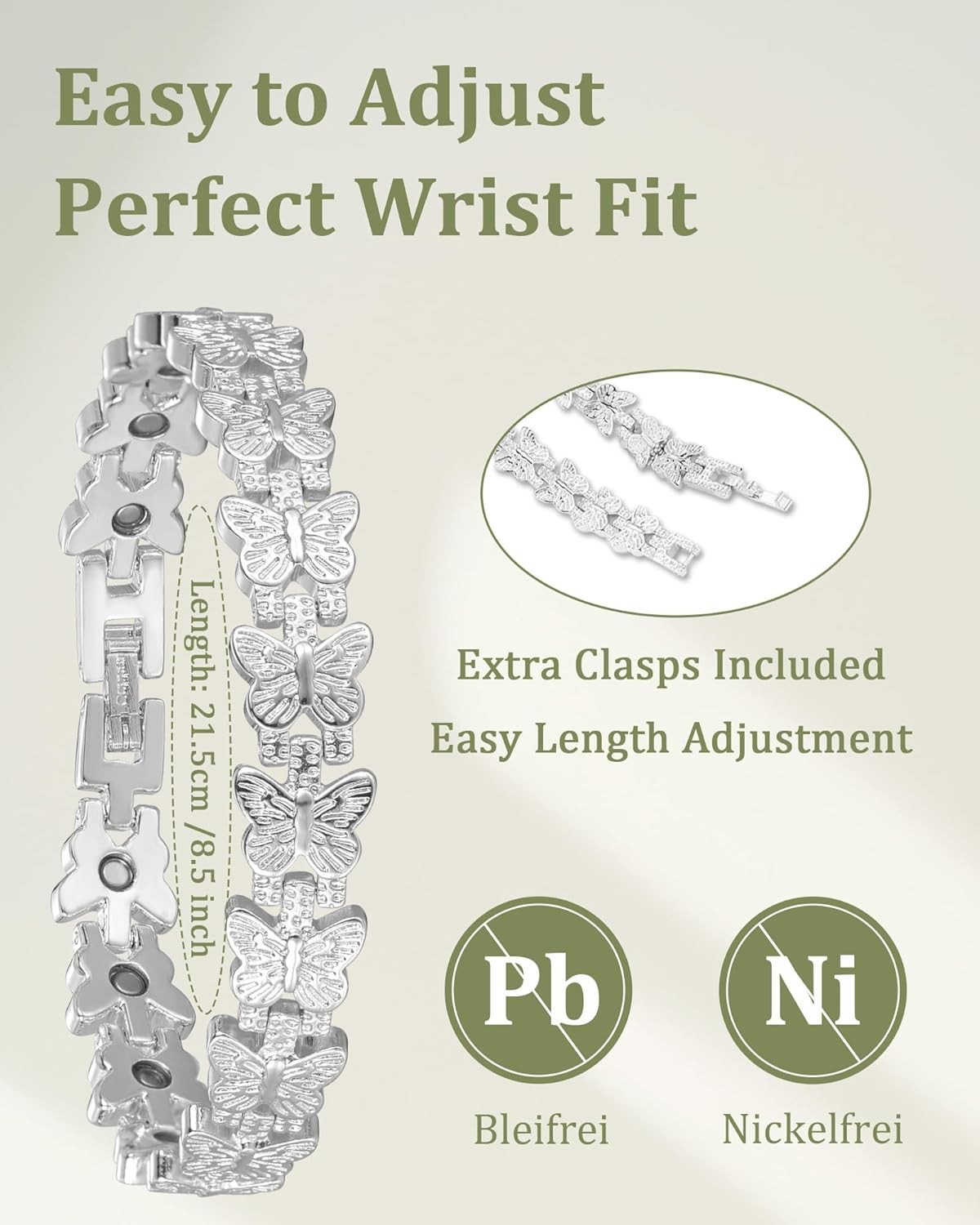 Strong Magnetic Therapy Copper Bracelet for Men Adjustable Arthritis Pain Relief