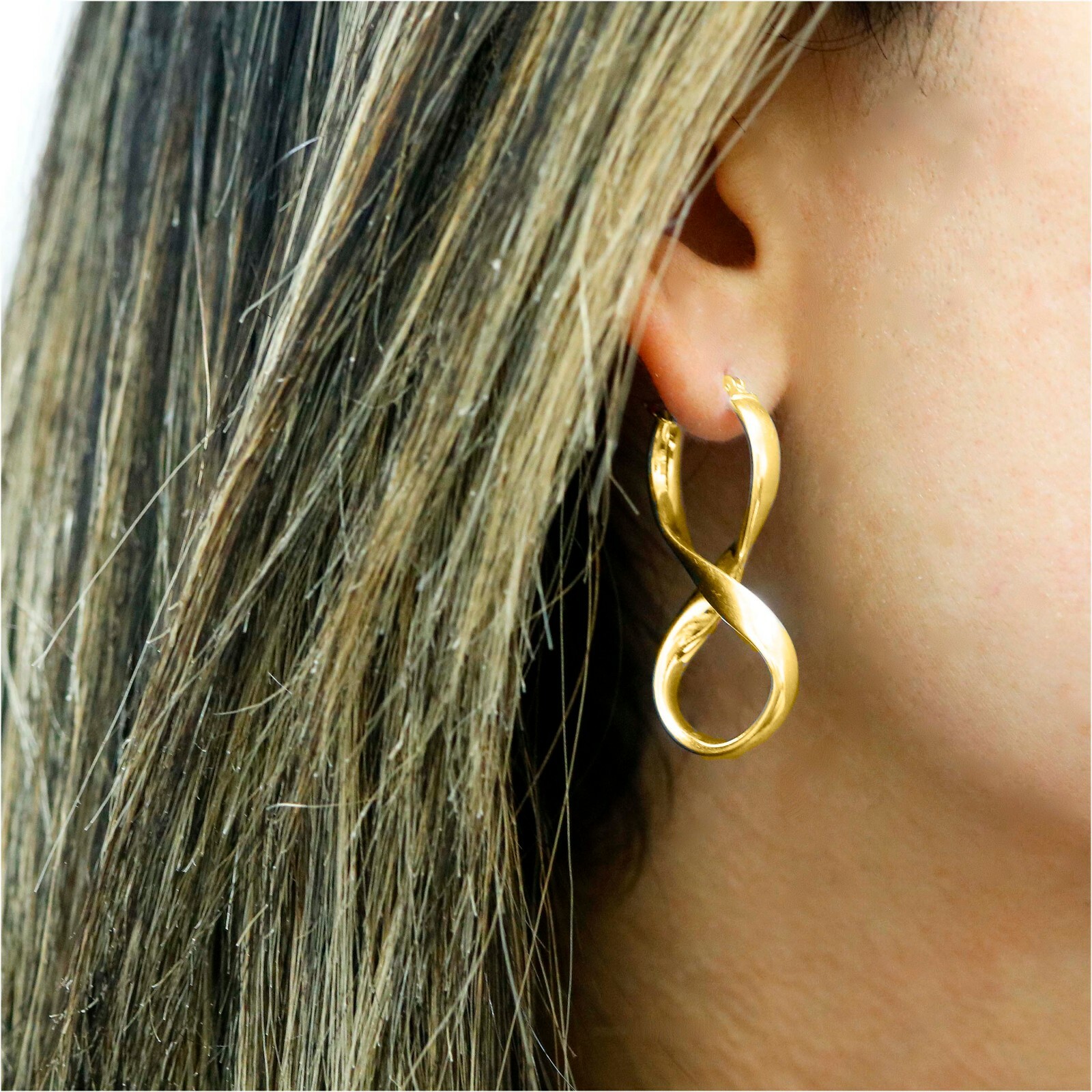 925 Sterling Silver Infinity Earrings, Figure 8 High Polished Sterling Silver,