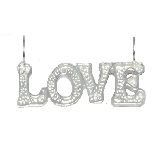 New 925 Sterling Silver LOVE word Pendant 1 3/8 Inches