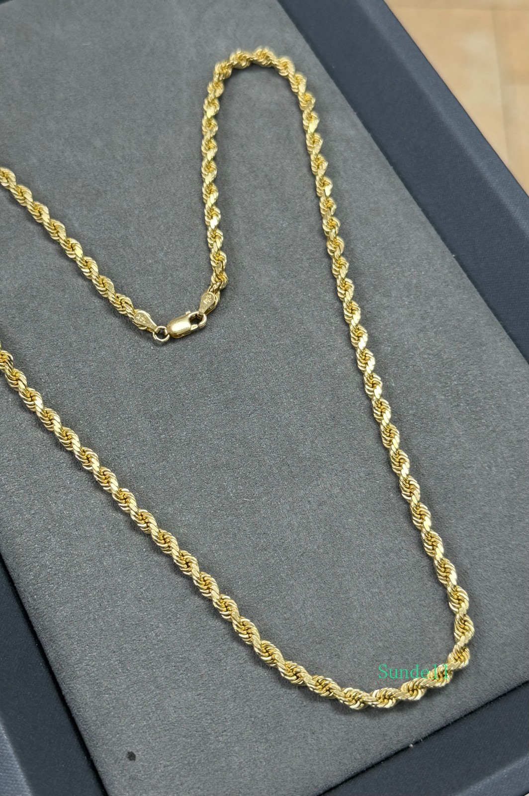 14k Solid Gold Diamond Cut 4mm Rope Chain 20” Inches 26.10 Grams