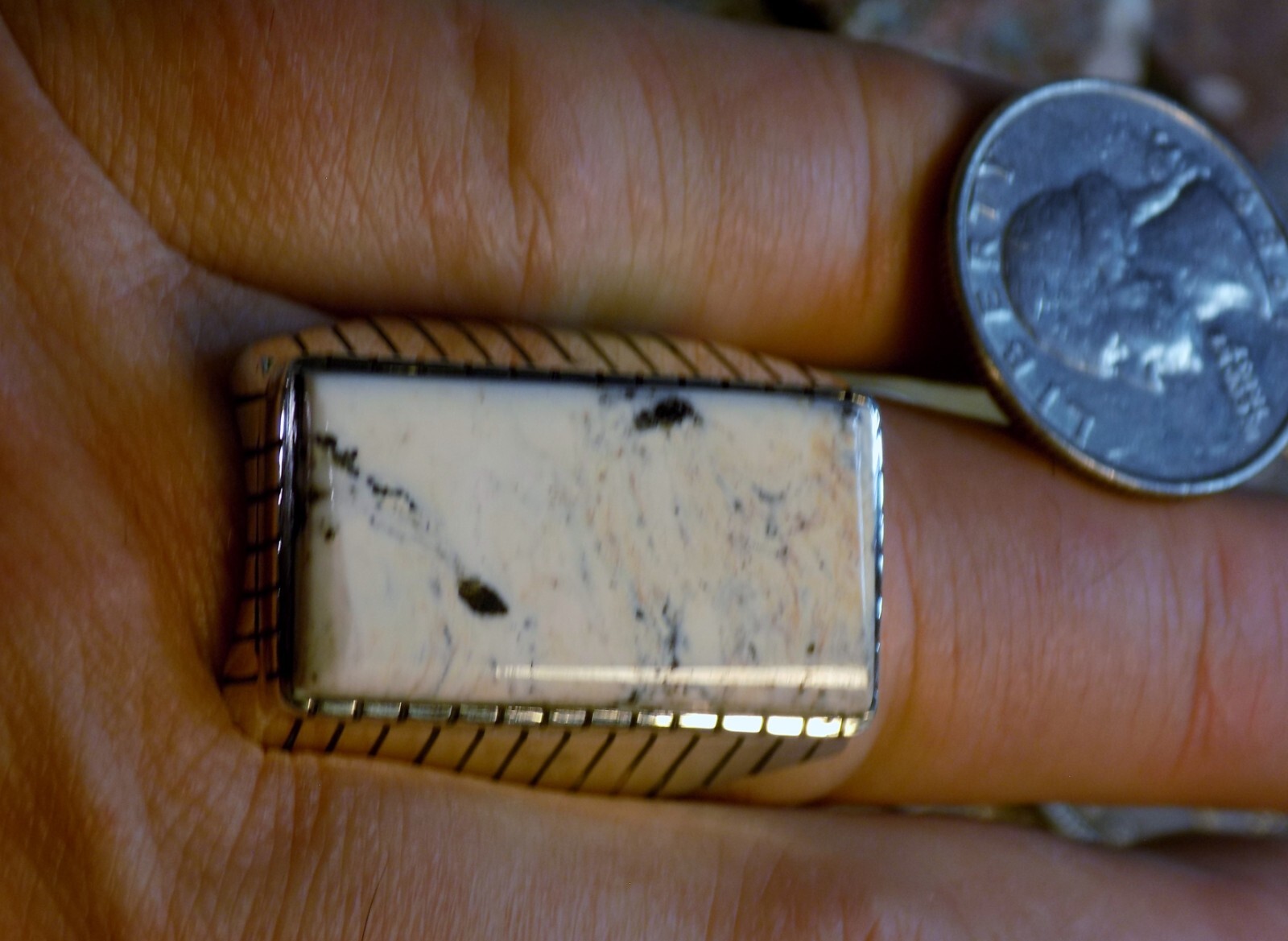New Mens Ring Sterling Silver Nevada White Buffalo Navajo Trevor Jack Size 13