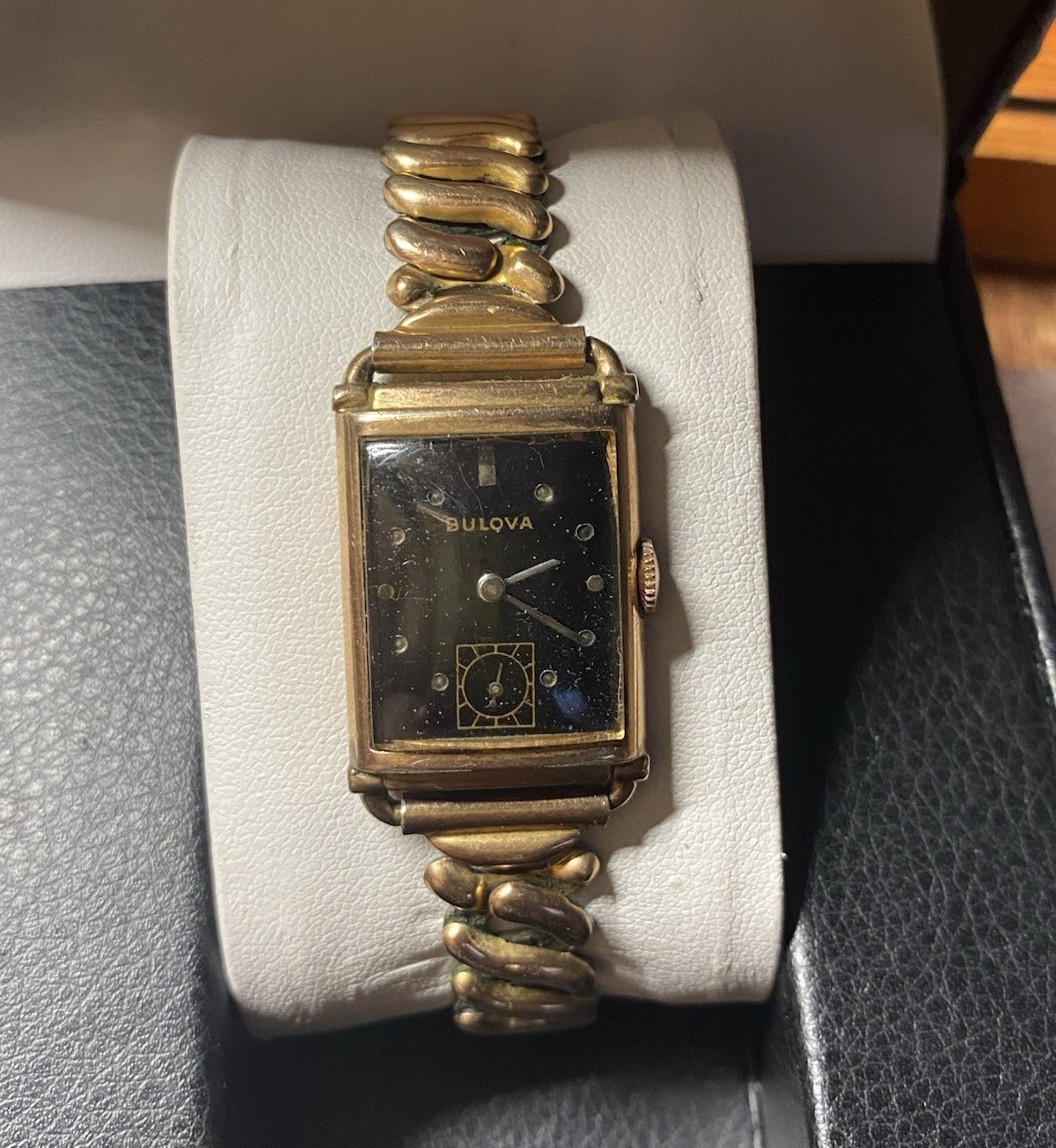 Bulova Manual wind 14k Gold Filled Black Dial (NEEDS WORK)