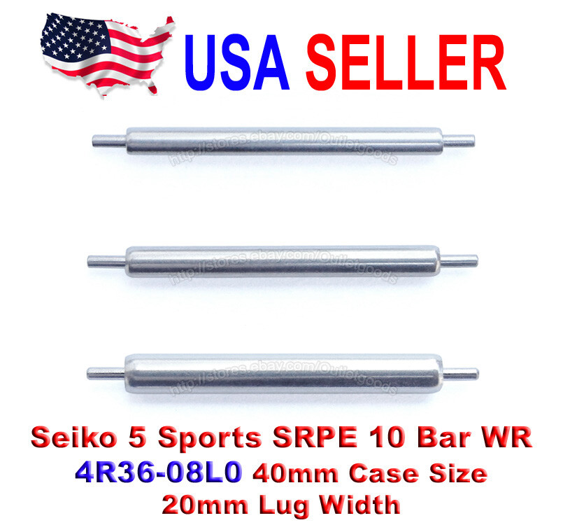 20mm Shoulderless Single Shoulder Spring Bars for Seiko 5 Sports SRPE 4R36-08L0