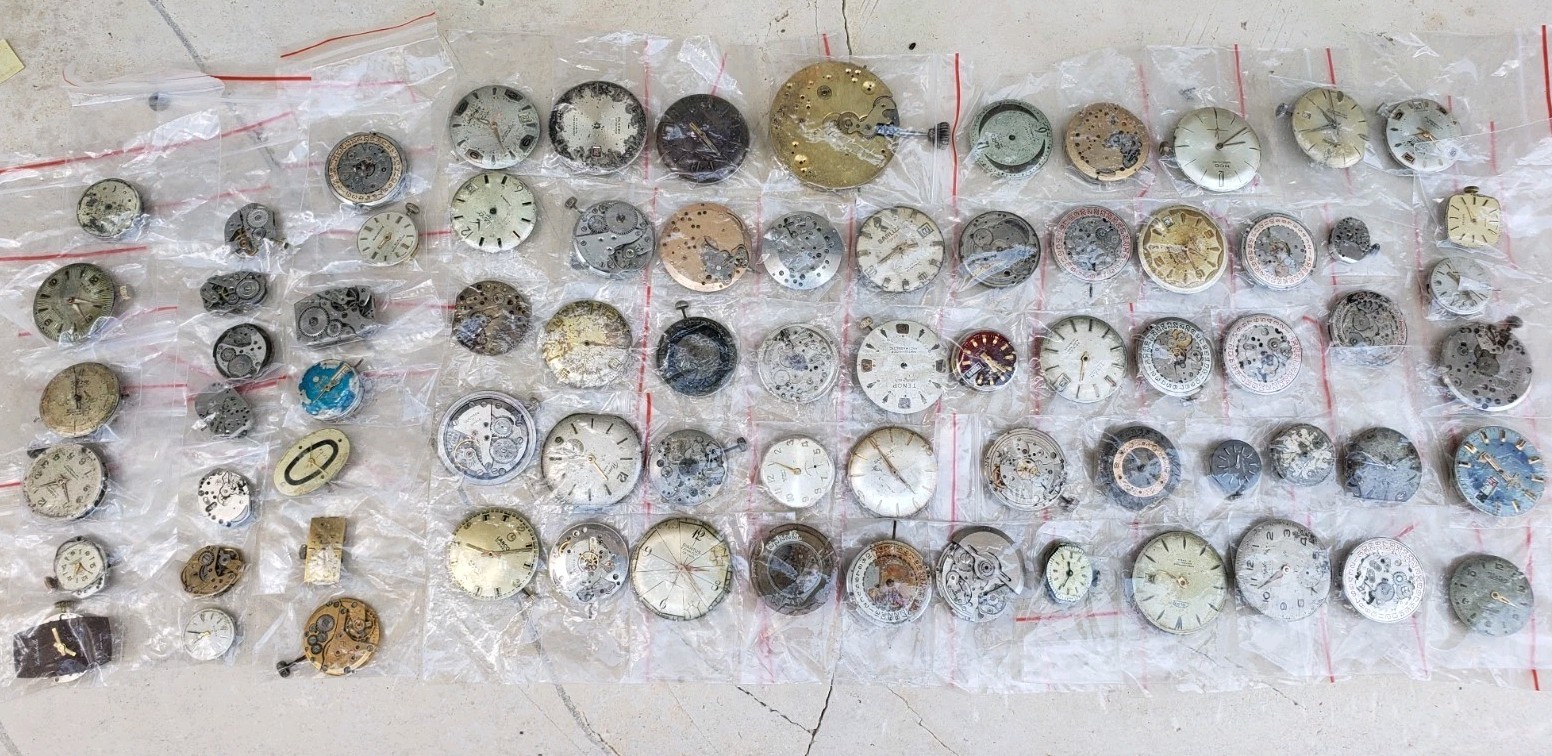 Antique Vintage Automatic Manual Wind Mixed Watch Movements- Lot Of 72 Movement