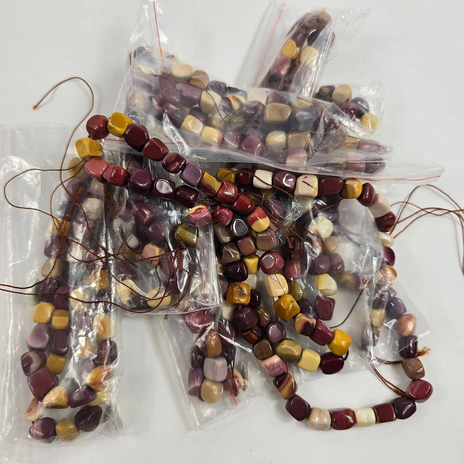 Destash Mookaite Freeform Faceted Nugget Pebble Beads 8-10 mm, 16 Inches