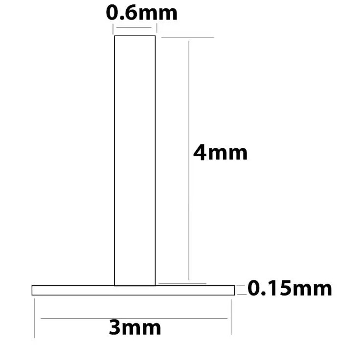 0.6mm Dial Foot Pin Copper Locating Peg Watch Repair Parts for Dial Fixing