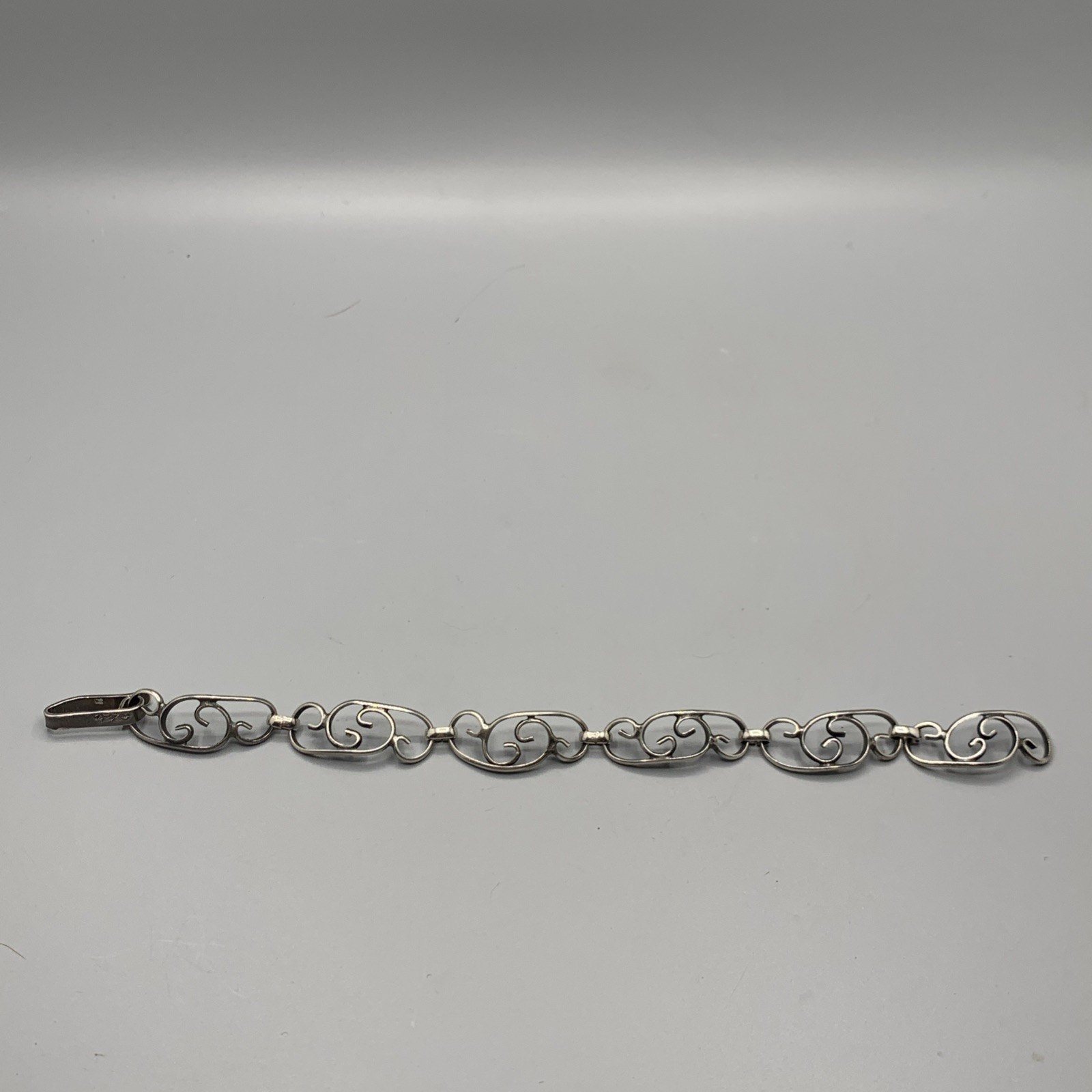 Vintage Handcrafted .925 Sterling Silver Bracelet. 7”L, 9-10mm W, Approx 8.5g
