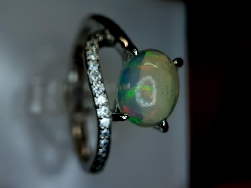 3.01Grams Natural Multi Fire Opal Silver Ring 925 Sterling Silver Ring