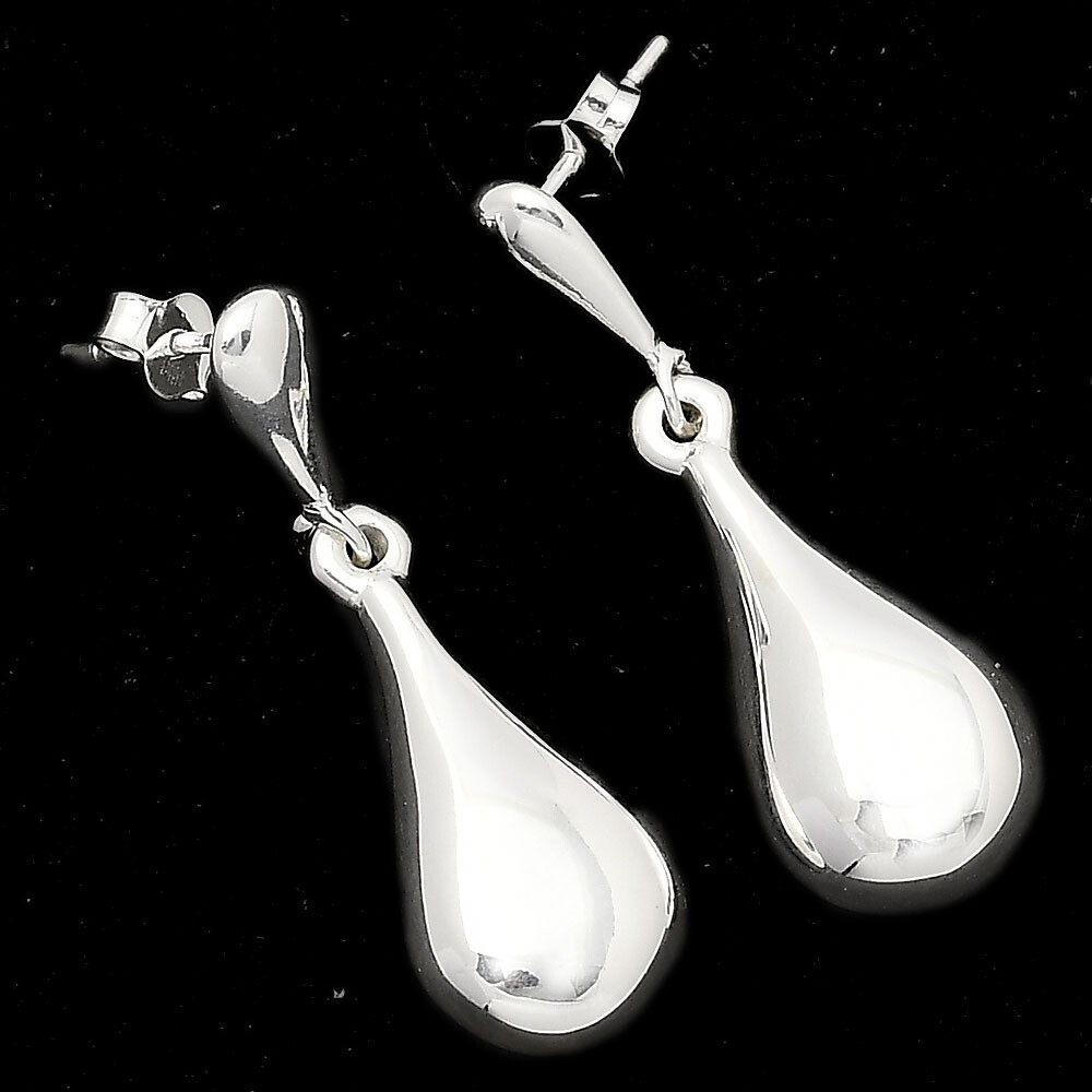925 Sterling Silver Teardrop Drop Earrings • Elegant Dangle Silver Earrings