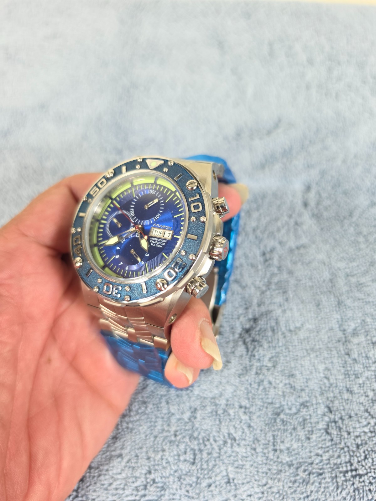 Aragon A161BLU Enforcer Valjoux 7750 Limited Edition 50mm Automatic Watch