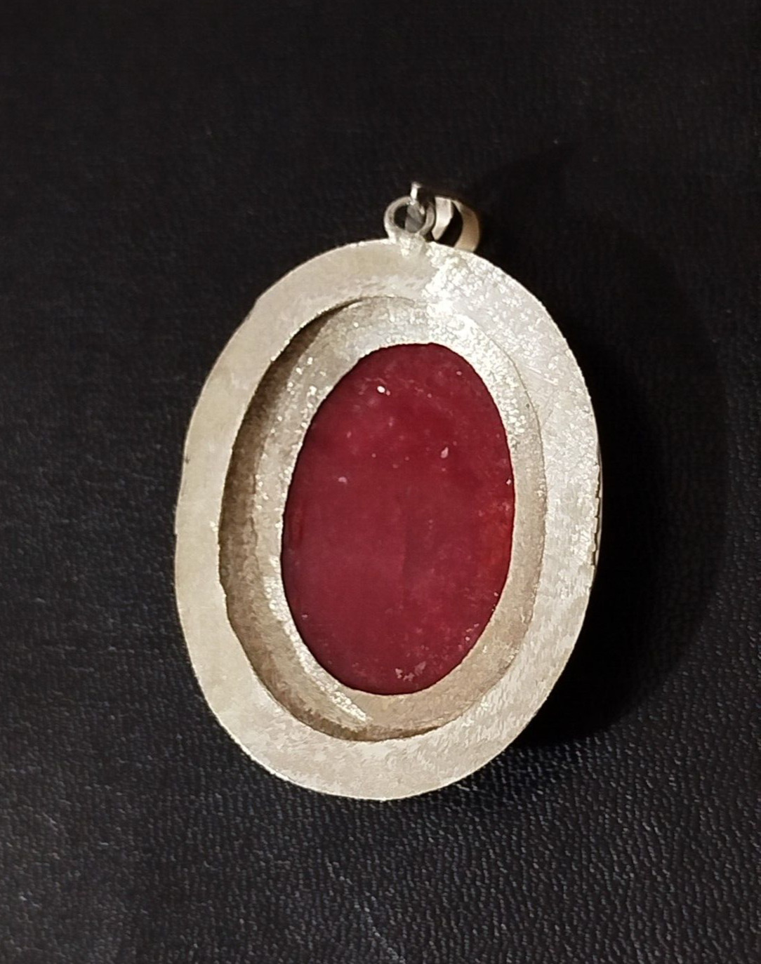 Stunning African Red Ruby Moroccan Handmade Solid Silver 23.2g 65.2mm