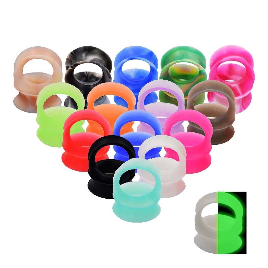 2pcs Thin Silicone Ear Skin Ear Tunnels Plugs Gauges Earskin Earlets Flesh Gauge