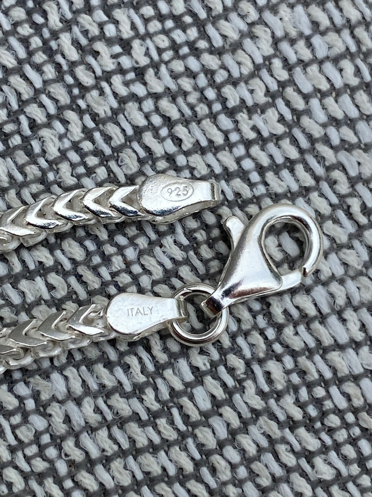 Real Solid 925 Sterling Silver Franco Bracelet 2.5-5mm ITALY MADE Men’s Pulsera
