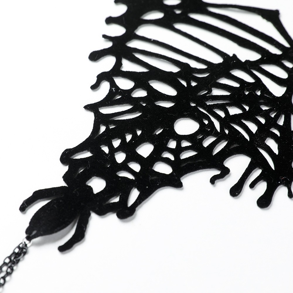 Gothic Spider Web Black Bracelet for Men Punk Halloween Fashion Jewelry