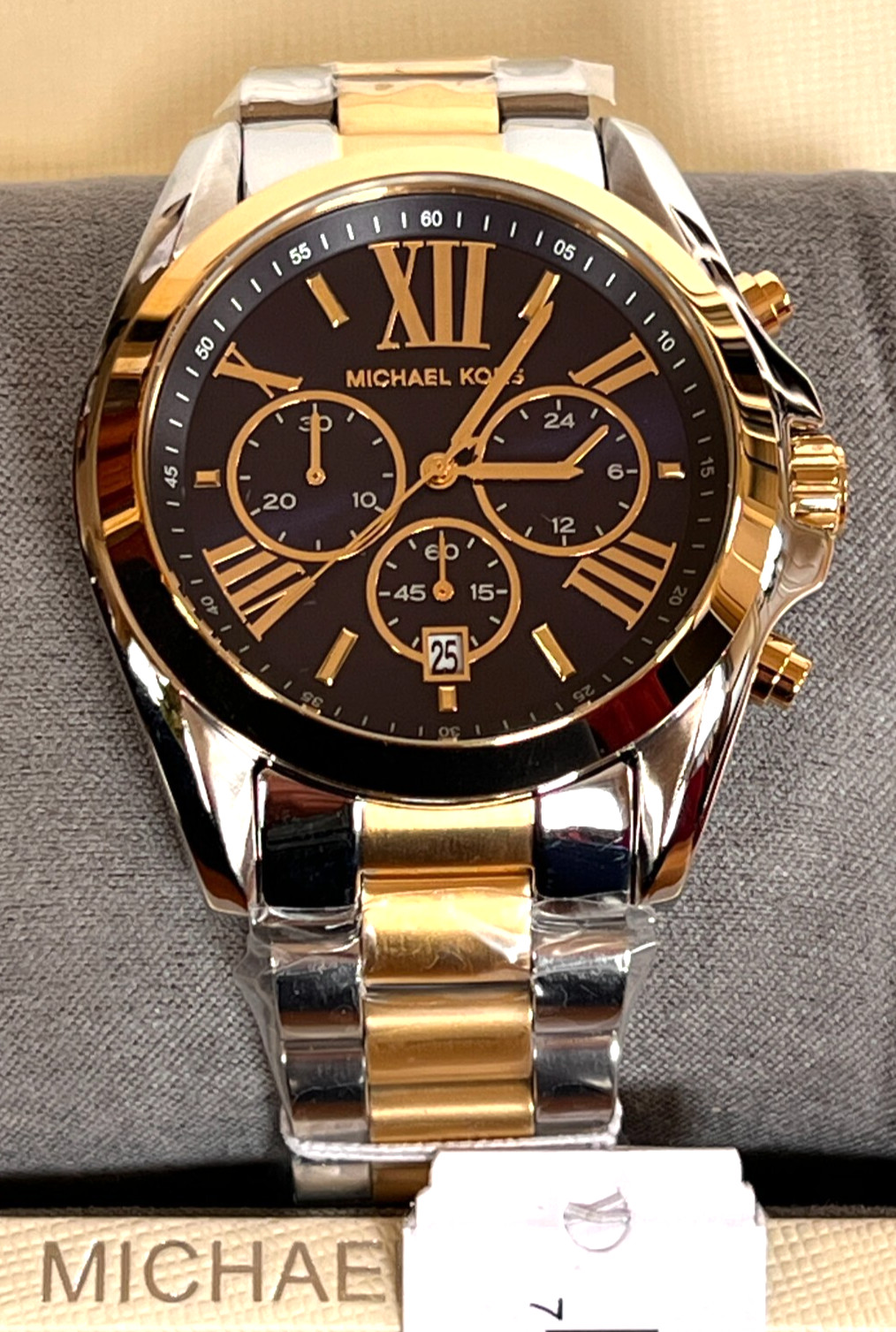 Michael Kors MK5976 Bradshaw Chronograph Blue Dial Watch BNWT Gift Box $275