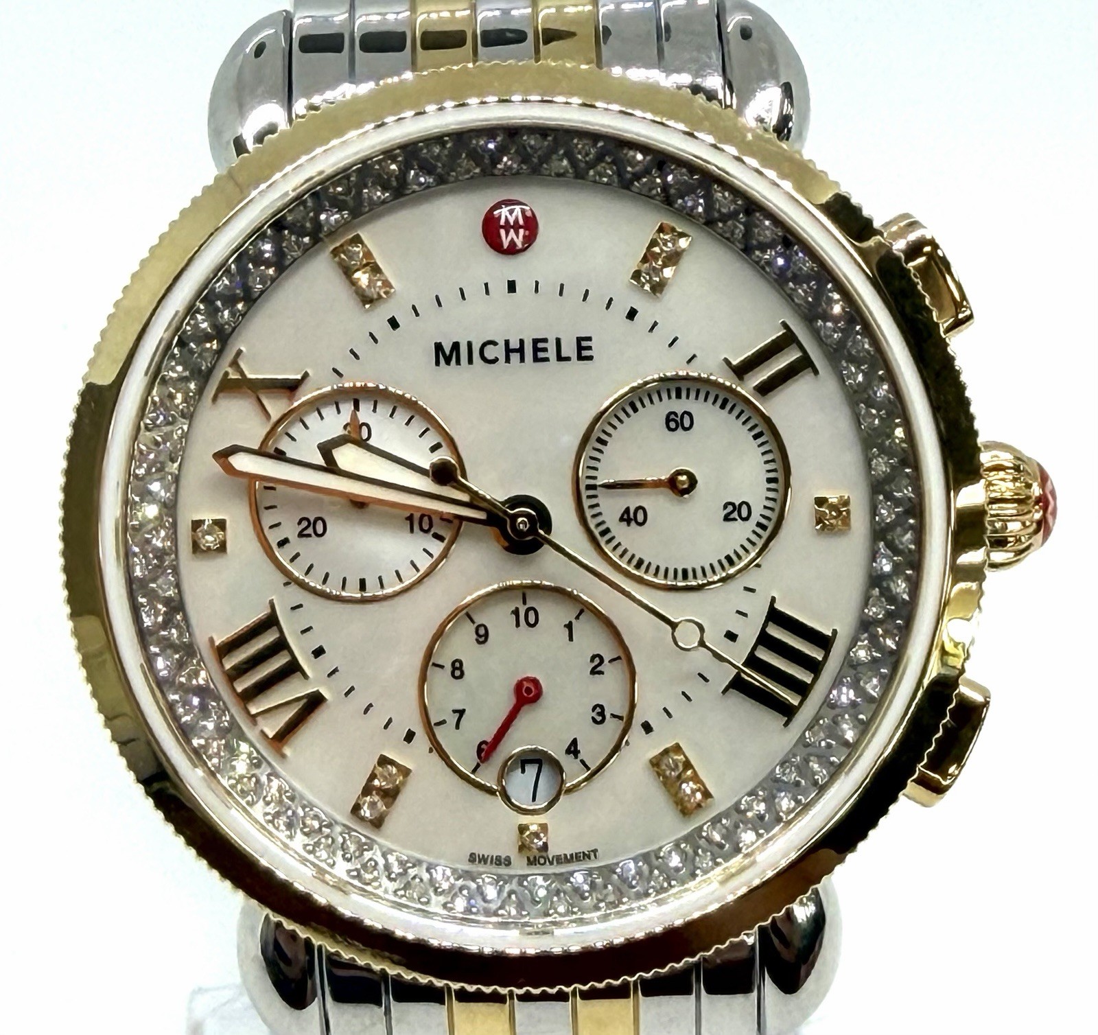 Michele Sport Sail Diamond MOP Dial Two-Tone Women’s Quartz Watch