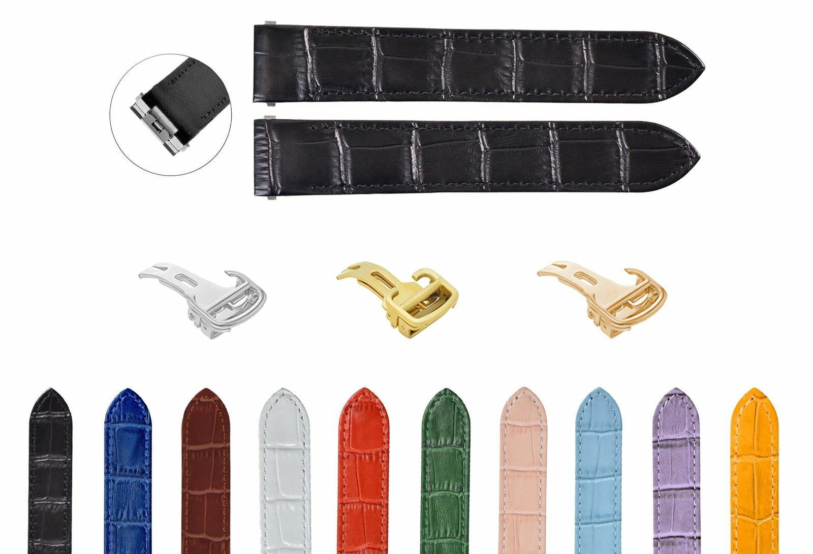 19MM – 20MM LEATHER WATCH BAND STRAP FOR CARTIER ROADSTER QUICK RELEASE