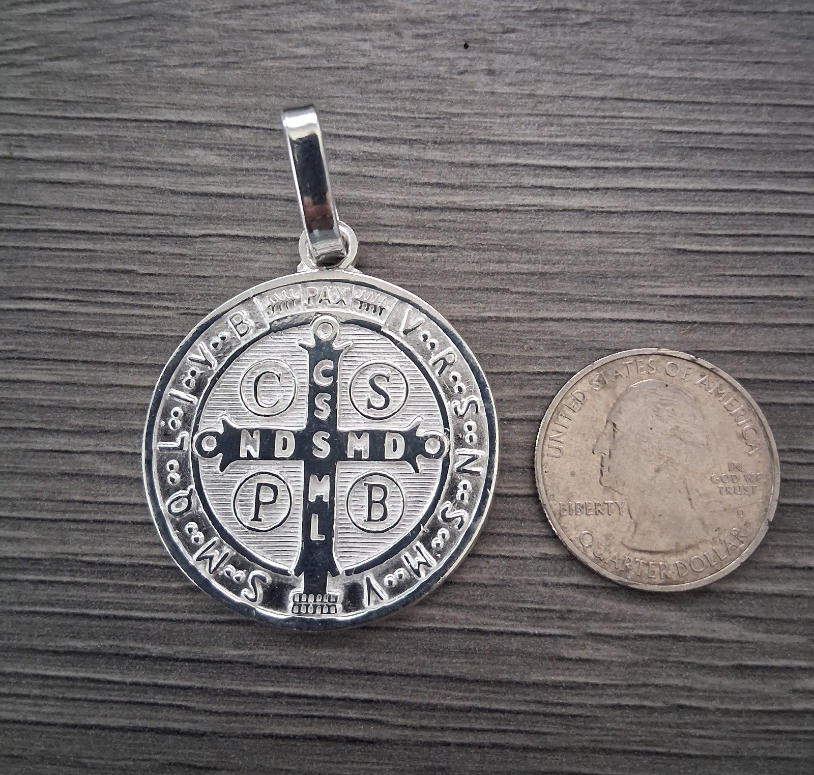 San Benito Benedict medalla ,dije de plata 925 Mexicano medalla,colgante.