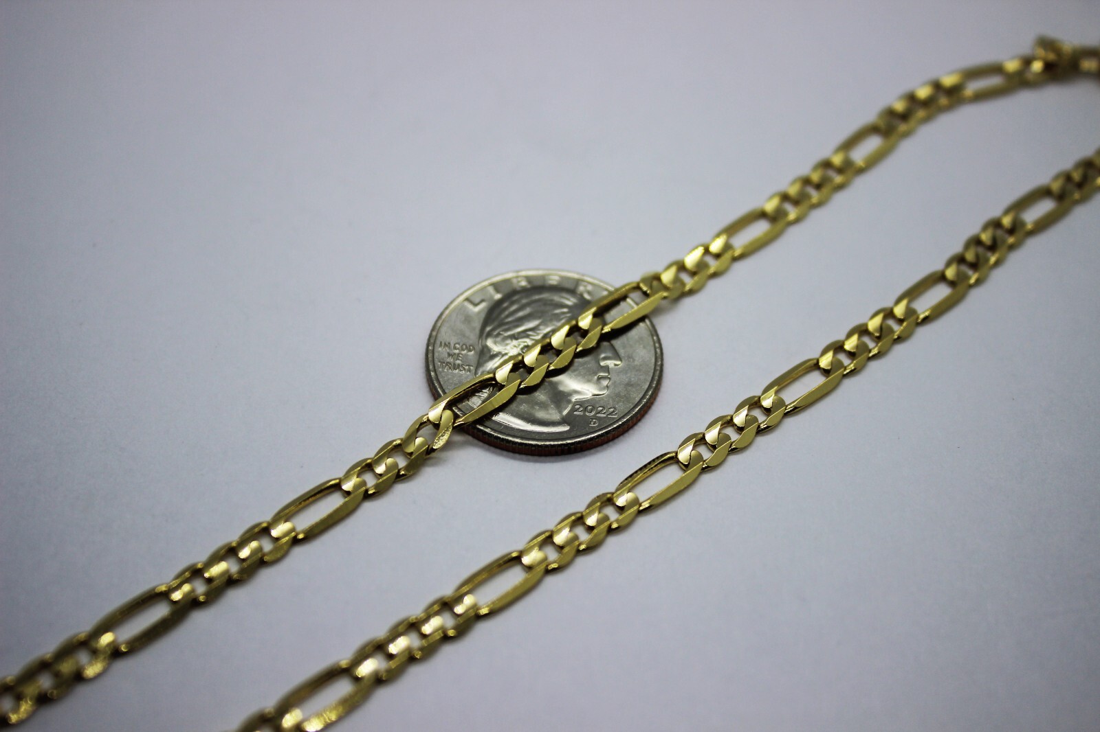 14k Solid Yellow Gold Figaro Necklace Chain Bracelet 1.9mm – 6.2mm 7″ – 36″