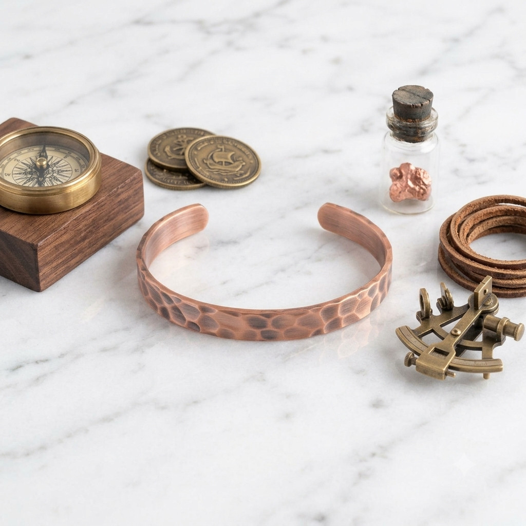 Pure Copper Hammered Bracelet Solid Copper Arthritis Pain Therapy Cuff Bangle