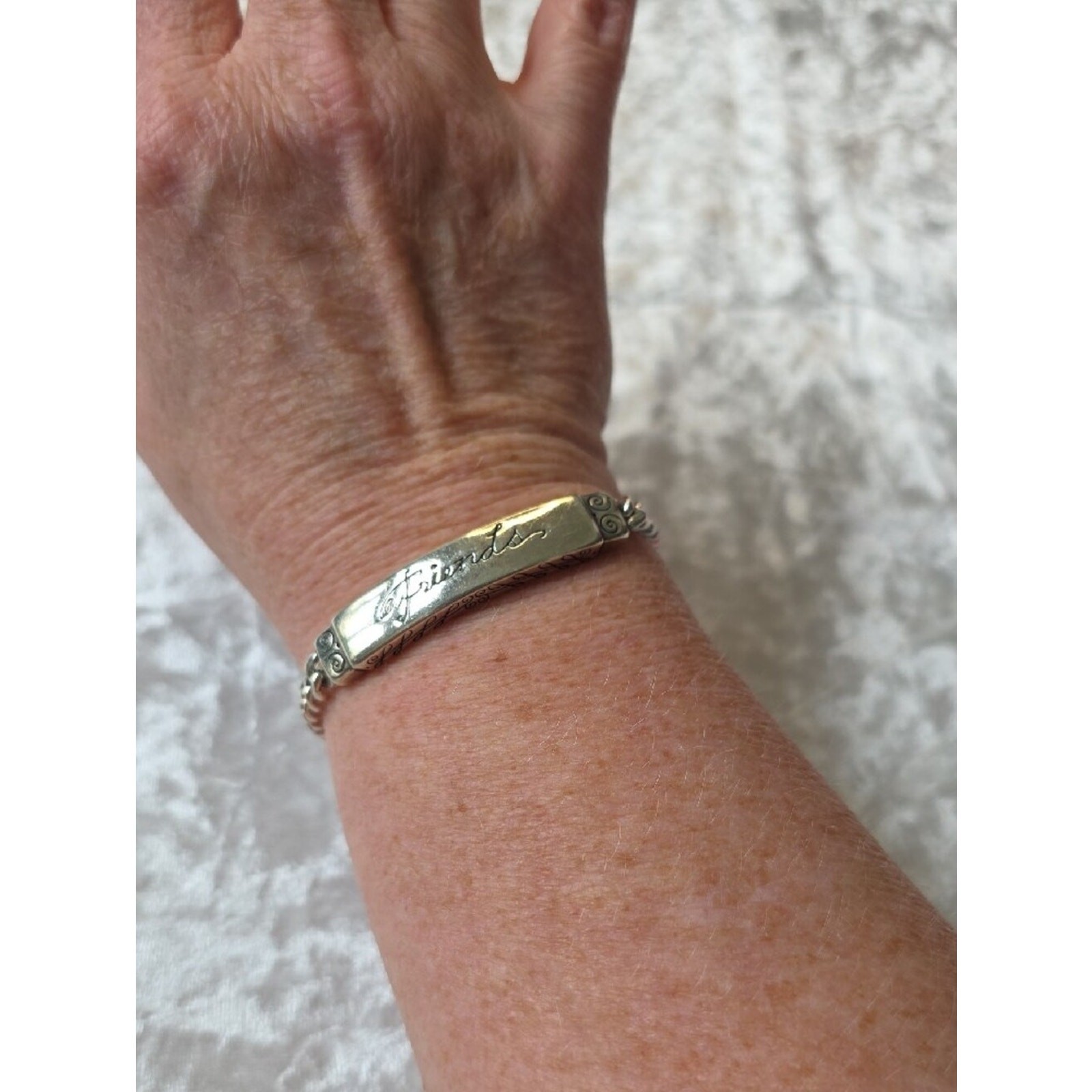 Brighton ‘Friends’ Engraved Silver-Tone ID Bracelet