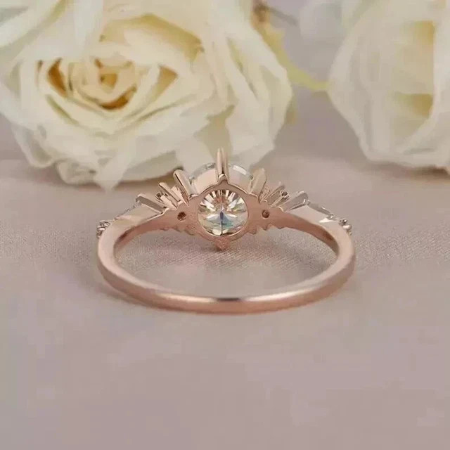 2Ct Round Cut Lab Grown Diamond Women’s Engagement Ring 14k Yellow Gold Plated