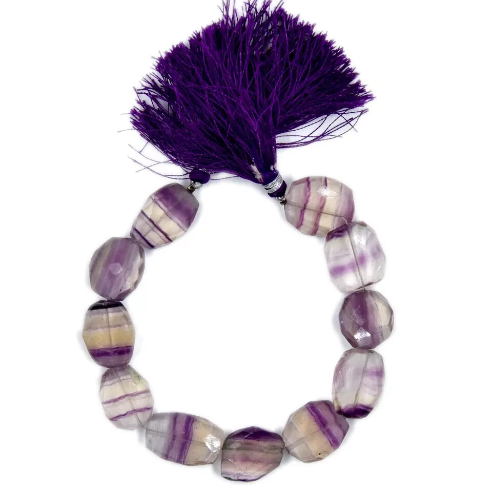 BIO FLUORITE NUGGET FREE SIZE TUMBLE GEMS BEADS 1 STRAND 8″INCH FACETED