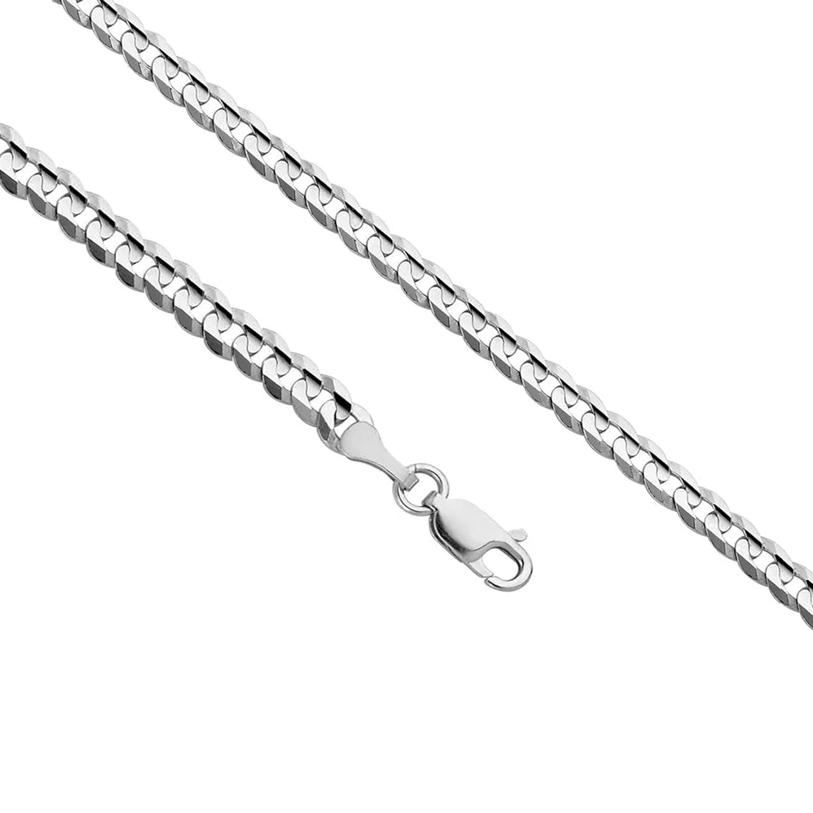 14K Real Solid Gold 2.5-4.5mm Cuban Curb Chain Necklace with Lobster Claw Clasp