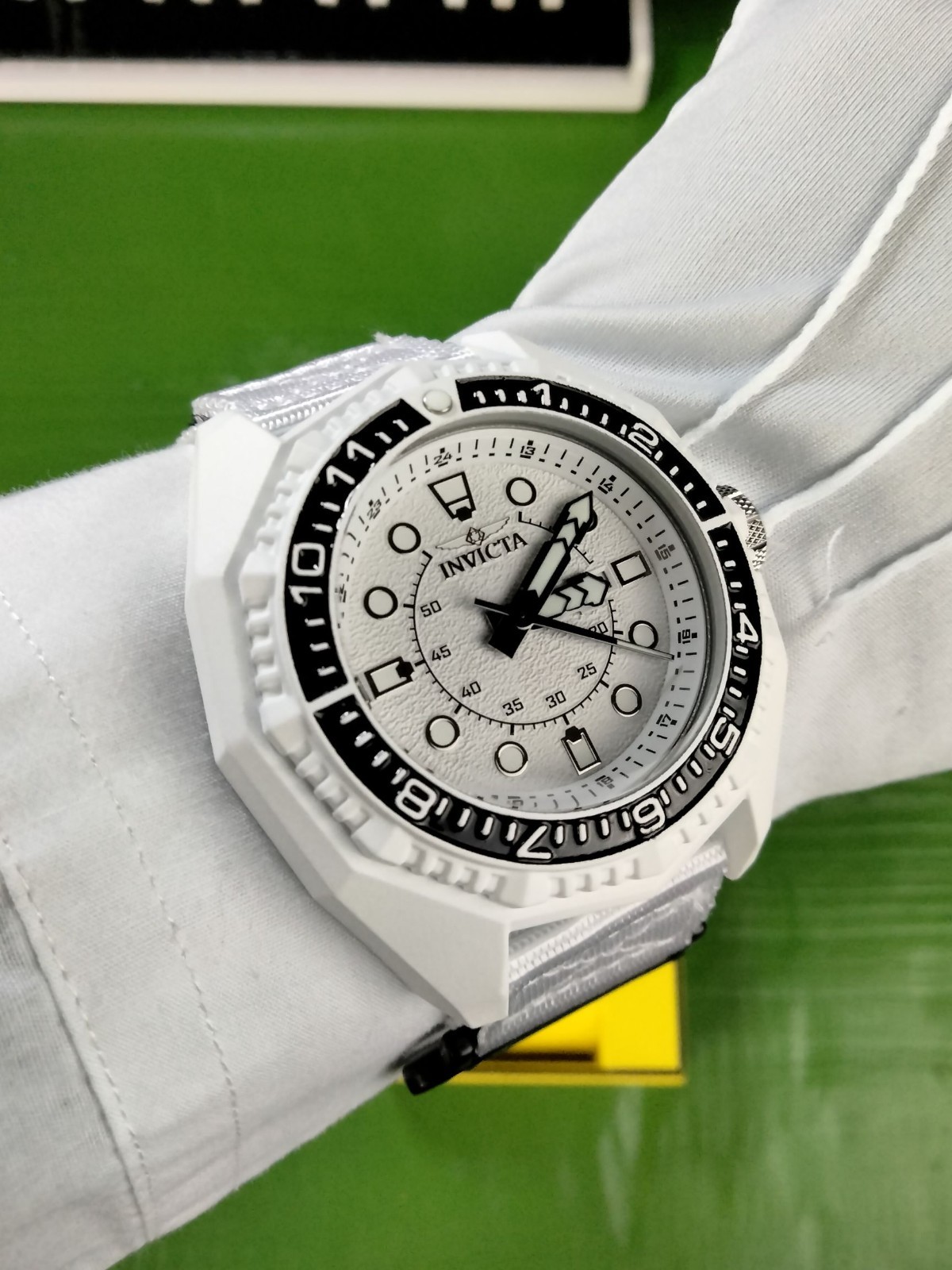 Invicta Akula Oversized 55 mm Aqua Plated Black & White Cartoon Dive Watch Men