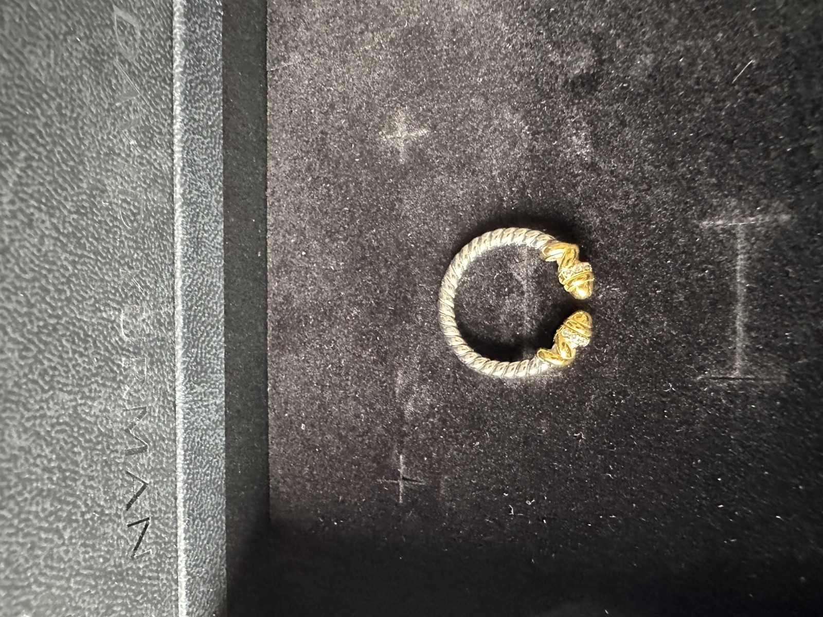 David Yurman Petite Helena Ring Sterling Silver 925 / 18K Gold & Diamonds SZ 9