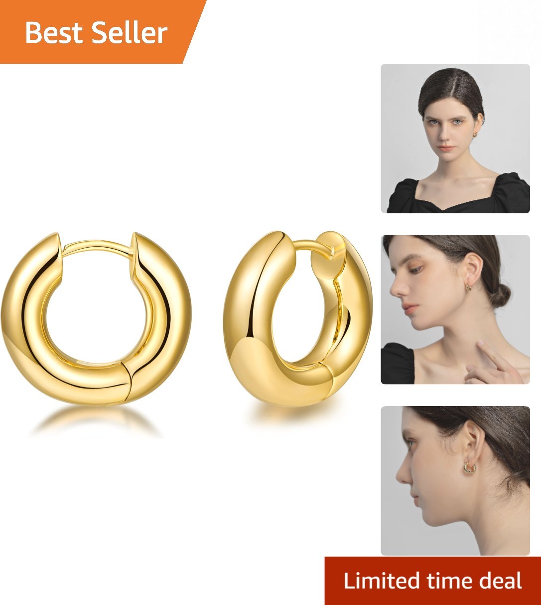 Fashion-Forward Gold Hoop Earrings for Sensitive Skin – 30 Days Guarantee