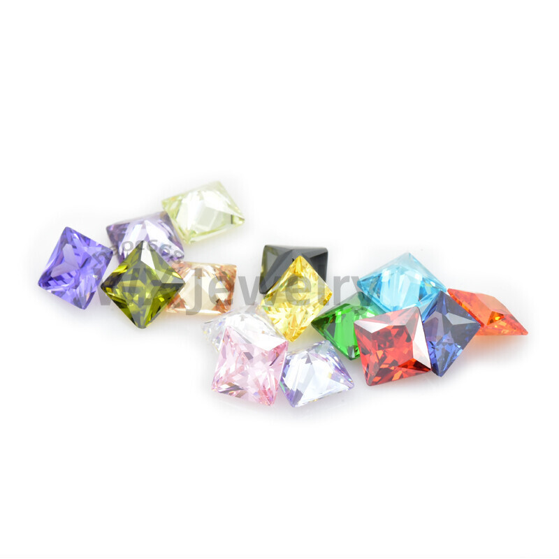 50pcs 2x2mm~15x15mm Square colors Loose Cubic Zirconia AAAAA CZ Stone Gemstone