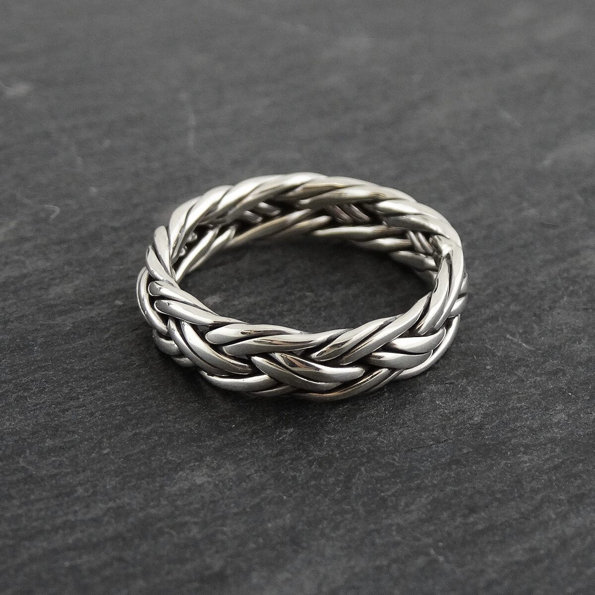 Braided Rope Ring Band – 925 Sterling Silver Unisex Sizes 8-17 Gift Men 5mm New