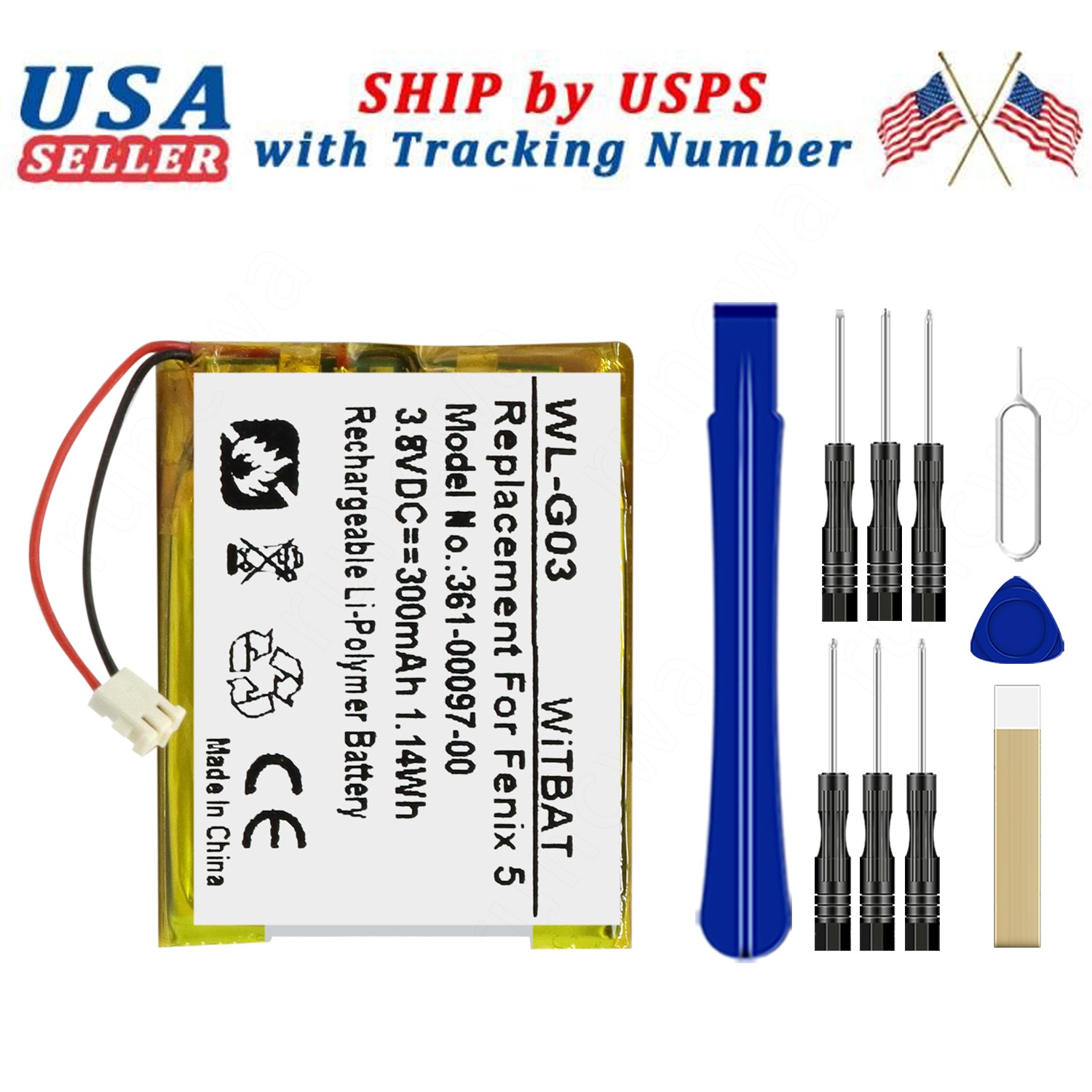 361-00097-00 Battery For Garmin Fenix 5 6 7 5X Fenix 6Pro Fenix7Pro GPS Watch